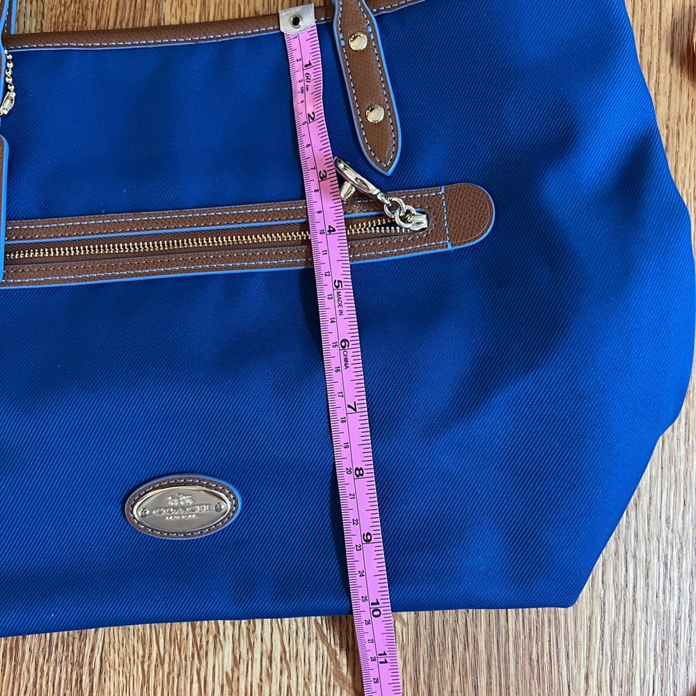 Coach Royal Blue and Brown Tote Bag - Picture 9 of 10